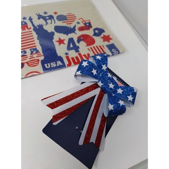 4th of July Decorations Garden Flag Decorative Ribbon And Party Favor Bags USA - Picture 4 of 8